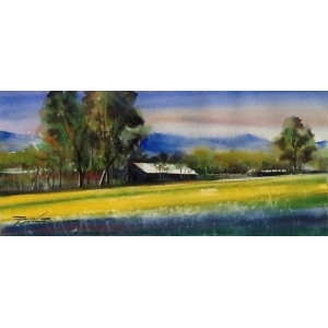 Sarfraz Musawir, 10 x 22 inch, Watercolor on Paper,  Landscape,  Painting, AC-SAR-003